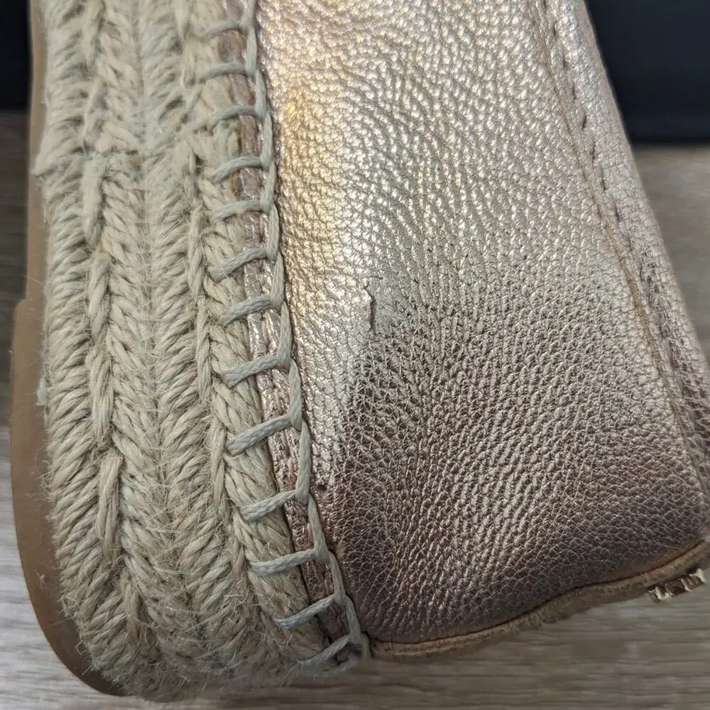 Sam Edelman Rose Gold Catherine Woven Platform Espadrilles 5.5
